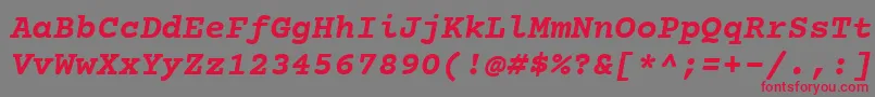 CourierPrimeBoldItalic Font – Red Fonts on Gray Background