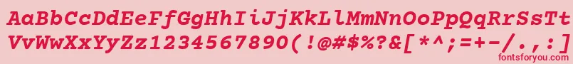 CourierPrimeBoldItalic Font – Red Fonts on Pink Background
