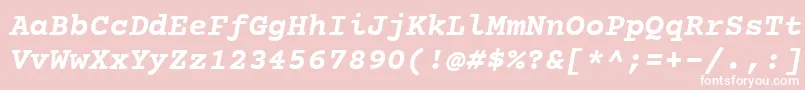 CourierPrimeBoldItalic Font – White Fonts on Pink Background