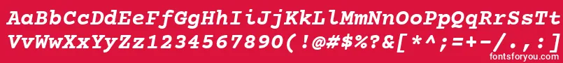CourierPrimeBoldItalic Font – White Fonts on Red Background
