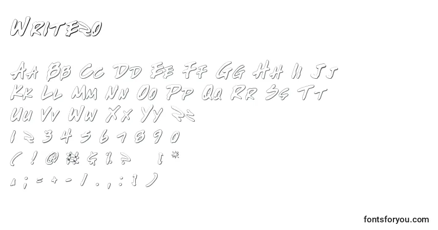 Czcionka Write2o – alfabet, cyfry, specjalne znaki