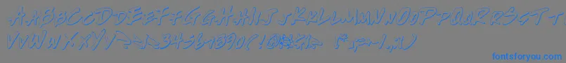 フォントWrite2o – 灰色の背景に青い文字