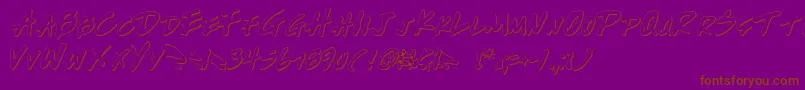 Write2o-Schriftart – Braune Schriften auf violettem Hintergrund