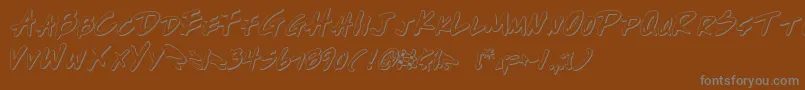 フォントWrite2o – 茶色の背景に灰色の文字