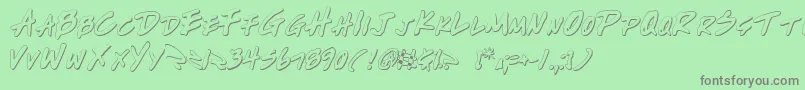 フォントWrite2o – 緑の背景に灰色の文字