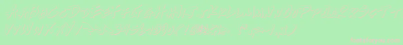 フォントWrite2o – 緑の背景にピンクのフォント
