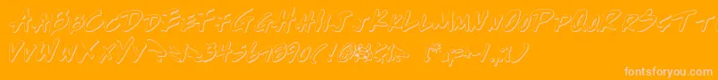 Write2o-fontti – vaaleanpunaiset fontit oranssilla taustalla