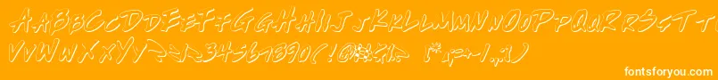 Write2o-Schriftart – Weiße Schriften auf orangefarbenem Hintergrund