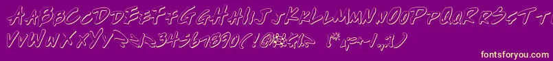 Write2o Font – Yellow Fonts on Purple Background