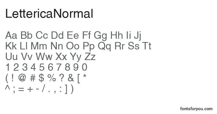 Schriftart LettericaNormal – Alphabet, Zahlen, spezielle Symbole