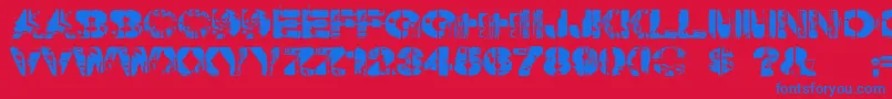 Weekendwarrior Font – Blue Fonts on Red Background