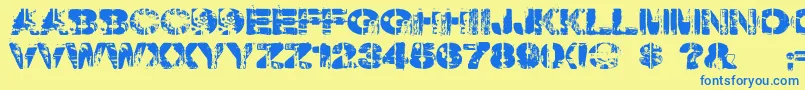 Weekendwarrior Font – Blue Fonts on Yellow Background