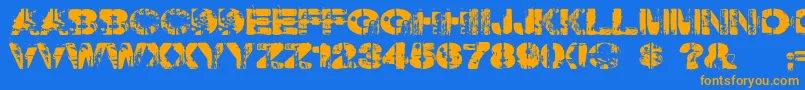 Weekendwarrior Font – Orange Fonts on Blue Background