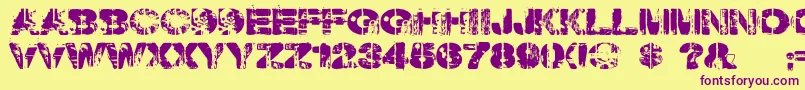 Weekendwarrior Font – Purple Fonts on Yellow Background