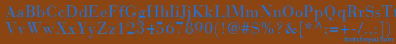 BodoniRecutCondensedSsiCondensed Font – Blue Fonts on Brown Background