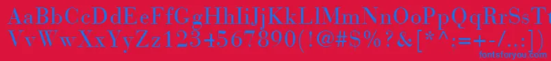 BodoniRecutCondensedSsiCondensed Font – Blue Fonts on Red Background