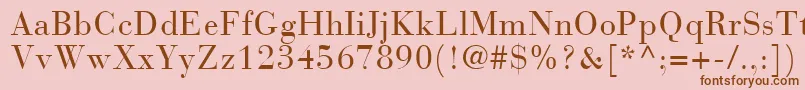 BodoniRecutCondensedSsiCondensed Font – Brown Fonts on Pink Background