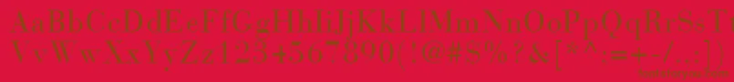 フォントBodoniRecutCondensedSsiCondensed – 赤い背景に茶色の文字