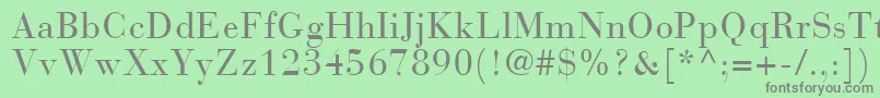 BodoniRecutCondensedSsiCondensed Font – Gray Fonts on Green Background