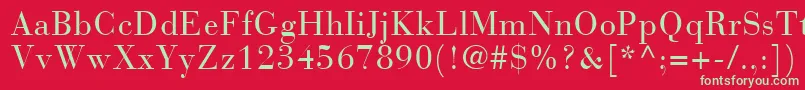 BodoniRecutCondensedSsiCondensed Font – Green Fonts on Red Background