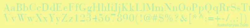 BodoniRecutCondensedSsiCondensed Font – Green Fonts on Yellow Background