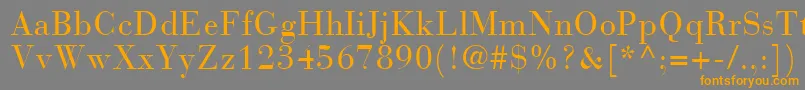 Шрифт BodoniRecutCondensedSsiCondensed – оранжевые шрифты на сером фоне