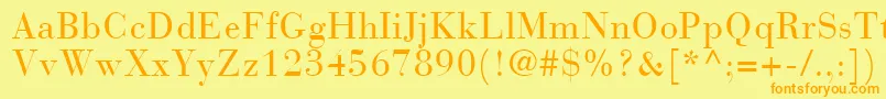 BodoniRecutCondensedSsiCondensed Font – Orange Fonts on Yellow Background