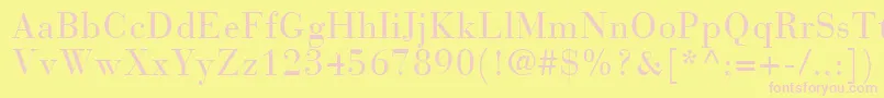 BodoniRecutCondensedSsiCondensed Font – Pink Fonts on Yellow Background