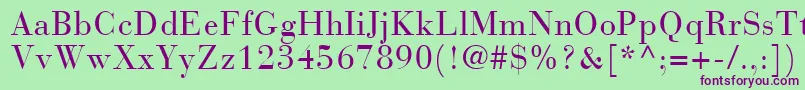 BodoniRecutCondensedSsiCondensed Font – Purple Fonts on Green Background