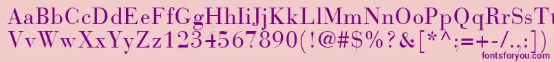 BodoniRecutCondensedSsiCondensed Font – Purple Fonts on Pink Background