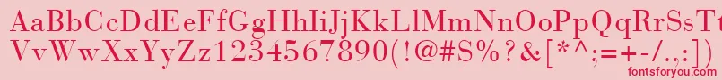 BodoniRecutCondensedSsiCondensed Font – Red Fonts on Pink Background