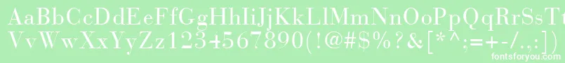 BodoniRecutCondensedSsiCondensed Font – White Fonts on Green Background