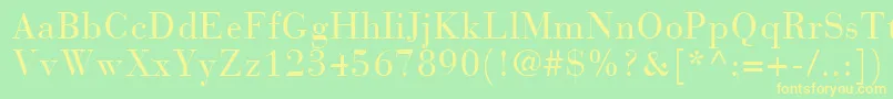 BodoniRecutCondensedSsiCondensed Font – Yellow Fonts on Green Background