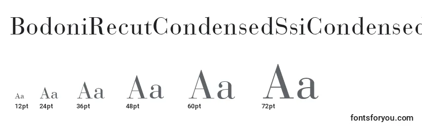 BodoniRecutCondensedSsiCondensed Font Sizes