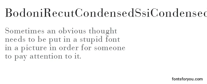 Review of the BodoniRecutCondensedSsiCondensed Font
