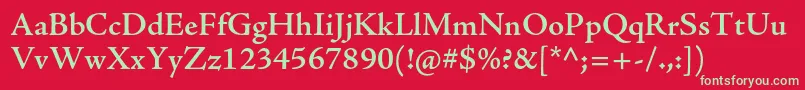 AjensonproSemibold Font – Green Fonts on Red Background
