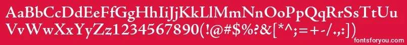 AjensonproSemibold Font – White Fonts on Red Background
