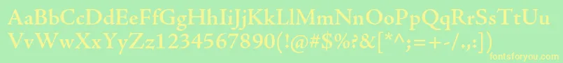 AjensonproSemibold Font – Yellow Fonts on Green Background