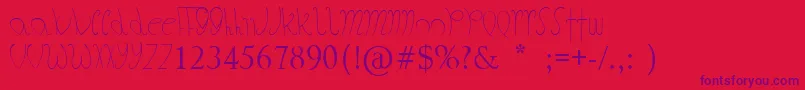 Fonte TheFatStore – fontes roxas em um fundo vermelho