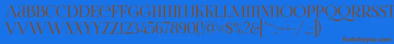Foglihtenno06076 Font – Brown Fonts on Blue Background