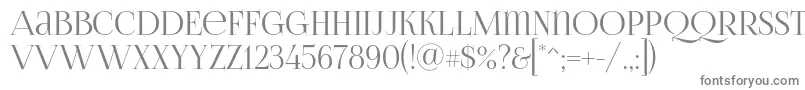 Foglihtenno06076-fontti – harmaat kirjasimet valkoisella taustalla