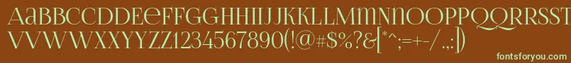 Foglihtenno06076 Font – Green Fonts on Brown Background