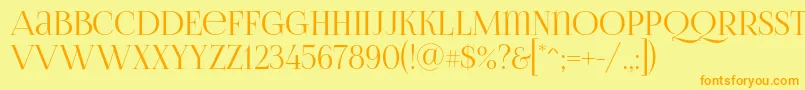 Foglihtenno06076 Font – Orange Fonts on Yellow Background