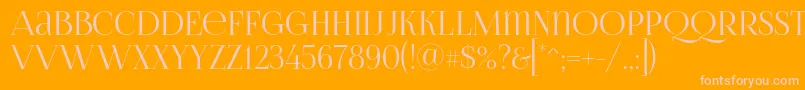 Foglihtenno06076-fontti – vaaleanpunaiset fontit oranssilla taustalla