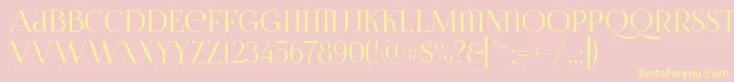 Foglihtenno06076 Font – Yellow Fonts on Pink Background