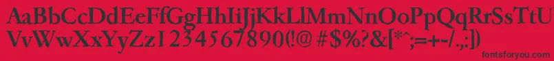 GarfeldantiqueMedium Font – Black Fonts on Red Background