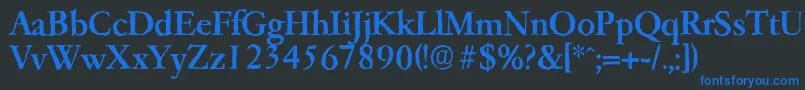 GarfeldantiqueMedium Font – Blue Fonts on Black Background