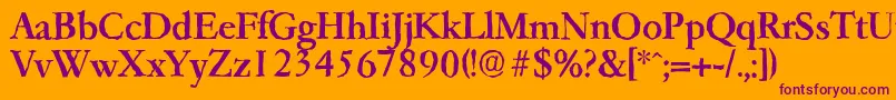 GarfeldantiqueMedium Font – Purple Fonts on Orange Background