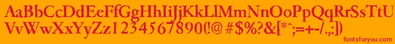 GarfeldantiqueMedium Font – Red Fonts on Orange Background