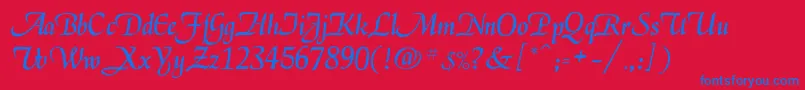 Elgarrett Font – Blue Fonts on Red Background
